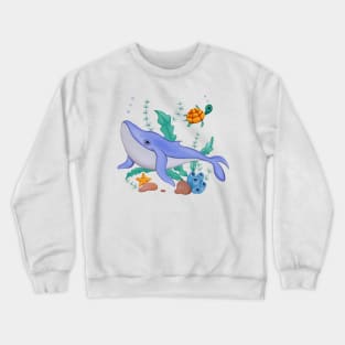 Whale in the ocean Crewneck Sweatshirt